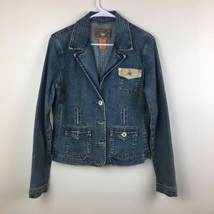 ZD Jeans Ladies Jean Jacket w/ Corduroy Patches